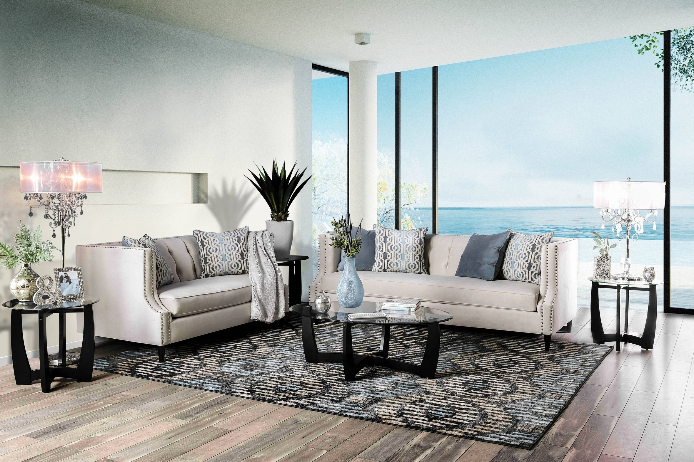 Sara Transitional Tufted Sofa